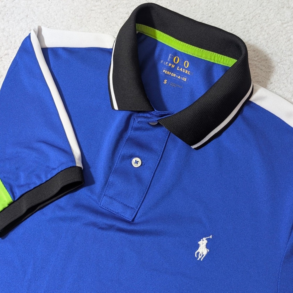 Polo Ralph Lauren Polo Mens Sm Blue Performance‎ Colorblock Stretch S/S